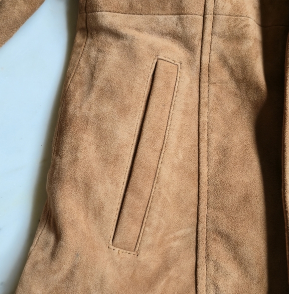 NWT Fan Jackets Kandis Suede 3/4 Length Nutmeg Suede Jacket Size Medium - Picture 13 of 16
